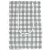 Sac Cadeau Moyen Anniversaire gris et blanc En vichy (Dos)