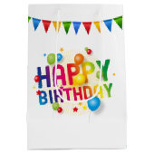 Sac Cadeau Moyen Anniversaire Gris Kitten Sur Blanc (Dos)