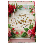 Sac Cadeau Moyen anniversaire heureux (Devant)