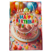 Sac Cadeau Moyen anniversaire heureux (Devant)