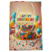Sac Cadeau Moyen anniversaire heureux (Devant)