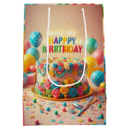 Sac Cadeau Moyen anniversaire heureux (Dos)