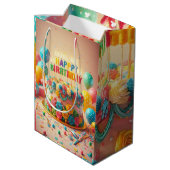 Sac Cadeau Moyen anniversaire heureux (Dos Angle)