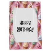 Sac Cadeau Moyen Anniversaire Kawaii Art Ice Cream Cones (Devant)