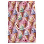 Sac Cadeau Moyen Anniversaire Kawaii Art Ice Cream Cones (Dos)