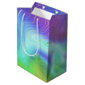 Sac Cadeau Moyen Anniversaire Liquid Arc-en-ciel Abstrait (Dos Angle)