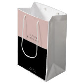 Sac Cadeau Moyen Anniversaire moderne rose noir (Devant Angle)