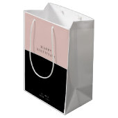 Sac Cadeau Moyen Anniversaire moderne rose noir (Dos Angle)