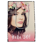 Sac Cadeau Moyen Anniversaire noir argent parties scintillant pouss (Dos)