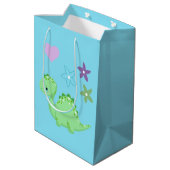 Sac Cadeau Moyen Anniversaire ou douche de dinosaure de bébé (Dos Angle)