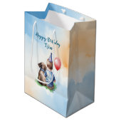 Sac Cadeau Moyen Anniversaire personnalisé du bébé garçon (Devant Angle)