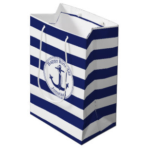 Sac Cadeau Moyen Anniversaire personnalisé par Ancre nautique