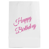 Sac Cadeau Moyen Anniversaire Pink Peony Bud Abstrait (Dos)