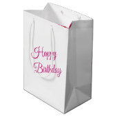 Sac Cadeau Moyen Anniversaire Pink Peony Bud Abstrait (Dos Angle)
