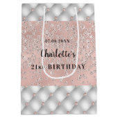Sac Cadeau Moyen Anniversaire rose or argent parties scintillant su (Dos)