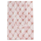 Sac Cadeau Moyen Anniversaire Touffes de Rose Doré (Dos)