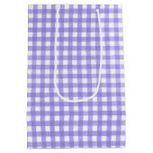 Sac Cadeau Moyen Anniversaire Violet Pot Succulent sur En vichy (Dos)