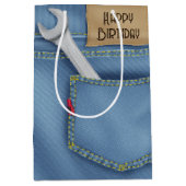 Sac Cadeau Moyen Anniversaire Wrench à Jean Pocket (Devant)