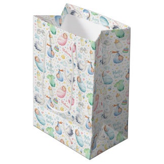 Sac Cadeau Moyen Annonce de naissance au pinceau à l'eau – Hello Ba
