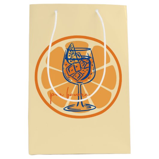 Sac Cadeau Moyen Aperol Par Faveur (Devant)