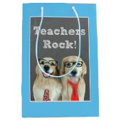 Sac Cadeau Moyen Appréciation de professeur de golden retriever (Devant)