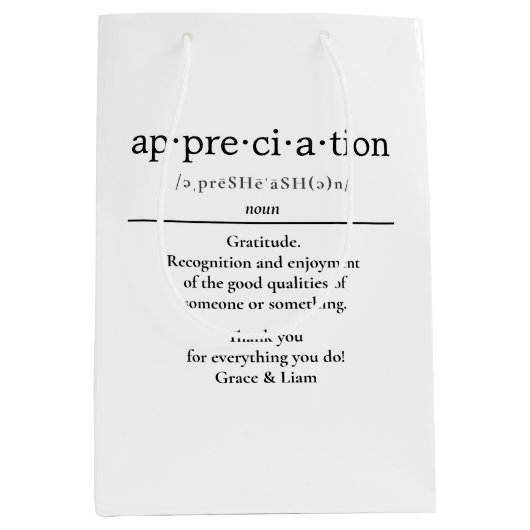 Sac Cadeau Moyen Appréciation Enseignant Cadeau CoWorker (Devant)