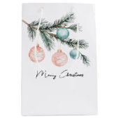 Sac Cadeau Moyen Aqua Pink Christmas Tree Branch Ornements (Devant)