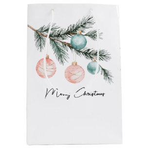 Sac Cadeau Moyen Aqua Pink Christmas Tree Branch Ornements