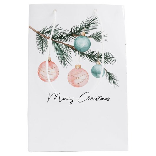 Sac Cadeau Moyen Aqua Pink Christmas Tree Branch Ornements