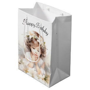 Sac Cadeau Moyen Aquarelle Anniversaire fille