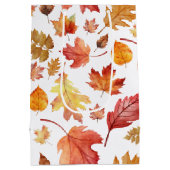 Sac Cadeau Moyen Aquarelle Automne Feuilles Automne Motif sans join (Dos)