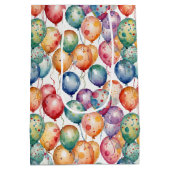 Sac Cadeau Moyen Aquarelle Ballons d'anniversaire (Dos)