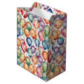 Sac Cadeau Moyen Aquarelle Ballons d'anniversaire (Dos Angle)
