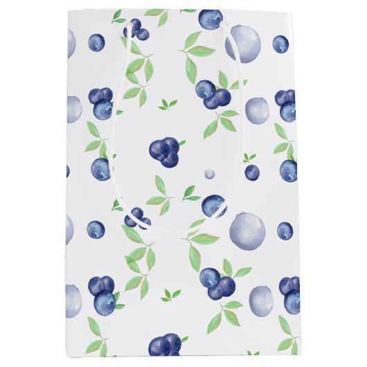 Sac Cadeau Moyen Aquarelle Blueberry  (Devant)