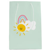 Sac Cadeau Moyen Aquarelle Boho arc-en-ciel et soleil (Devant)