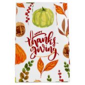 Sac Cadeau Moyen Aquarelle Bon thanksgiving (Dos)