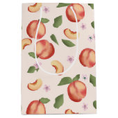 Sac Cadeau Moyen Aquarelle botanique Pêches et fleurs (Devant)