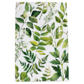 Sac Cadeau Moyen Aquarelle Botanique Vert feuilles (Devant)
