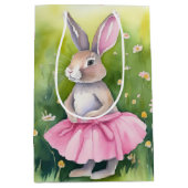Sac Cadeau Moyen Aquarelle Bunny de Pâques avec Tutu (Devant)