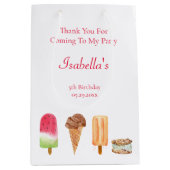 Sac Cadeau Moyen Aquarelle Crème glacée & Popsicles Merci anniversa (Devant)