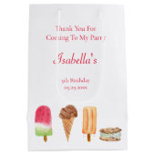 Sac Cadeau Moyen Aquarelle Crème glacée & Popsicles Merci anniversa (Dos)