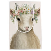 Sac Cadeau Moyen Aquarelle de chèvre d'animal mou (Devant)