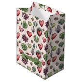 Sac Cadeau Moyen Aquarelle de coeur Succulente Valentines Motif de  (Devant Angle)