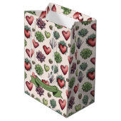 Sac Cadeau Moyen Aquarelle de coeur Succulente Valentines Motif de  (Dos Angle)