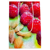 Sac Cadeau Moyen Aquarelle de framboises et d'amandes (Dos)