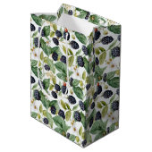 Sac Cadeau Moyen Aquarelle de mûre Blackberry (Dos Angle)