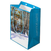 Sac Cadeau Moyen Aquarelle de neige (Dos Angle)