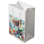 Sac Cadeau Moyen Aquarelle de sirène (Devant Angle)