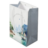 Sac Cadeau Moyen Aquarelle douce Côte Thaïlande Mariage marin (Dos Angle)