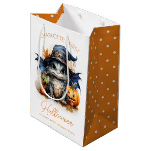 Sac Cadeau Moyen Aquarelle Dragon Bébé Personnalisable Halloween